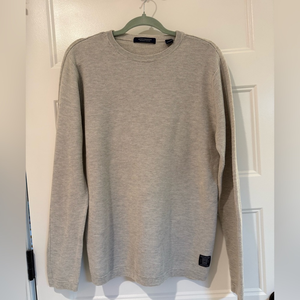 Light Gray Long Sleeve Waffle Sweater